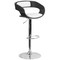 Flash Furniture 42.75&#x201D; Black and White Vinyl Cutout Padded Mid &#x2013; Back Design Adjustable Barstool with